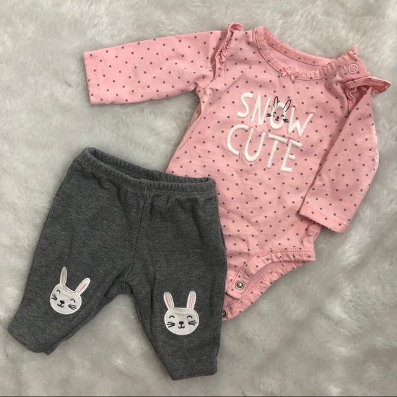 Carter/'s Carters Girls Size NB Newborn 2 Tops Shirt Heart Pants NWT 3 Piece Set